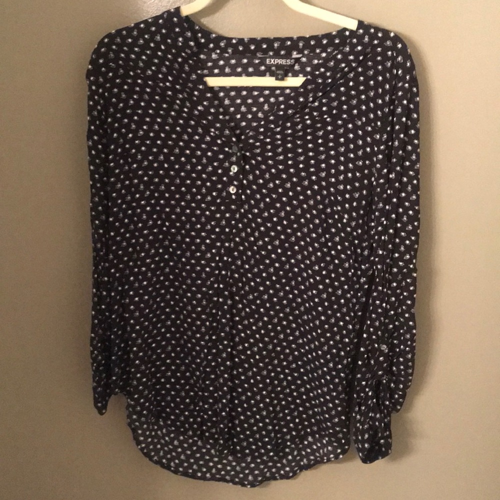 Express black pattern blouse